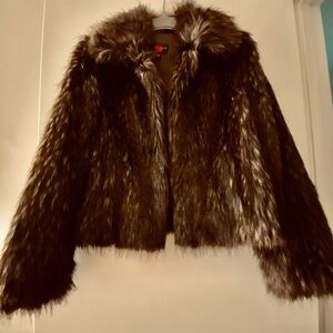 Gorgeous Cocoa Brown Faux Fur Jacket.